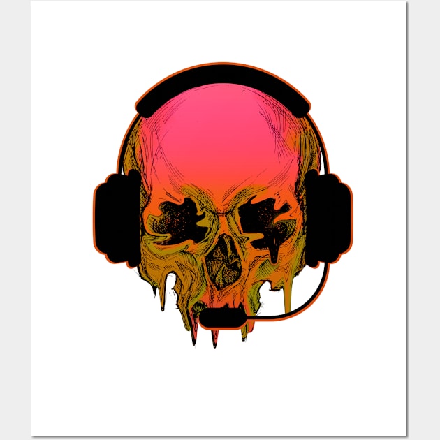 Game or Die - Gamer Skull in Headset Wall Art by Demons N' Thangs